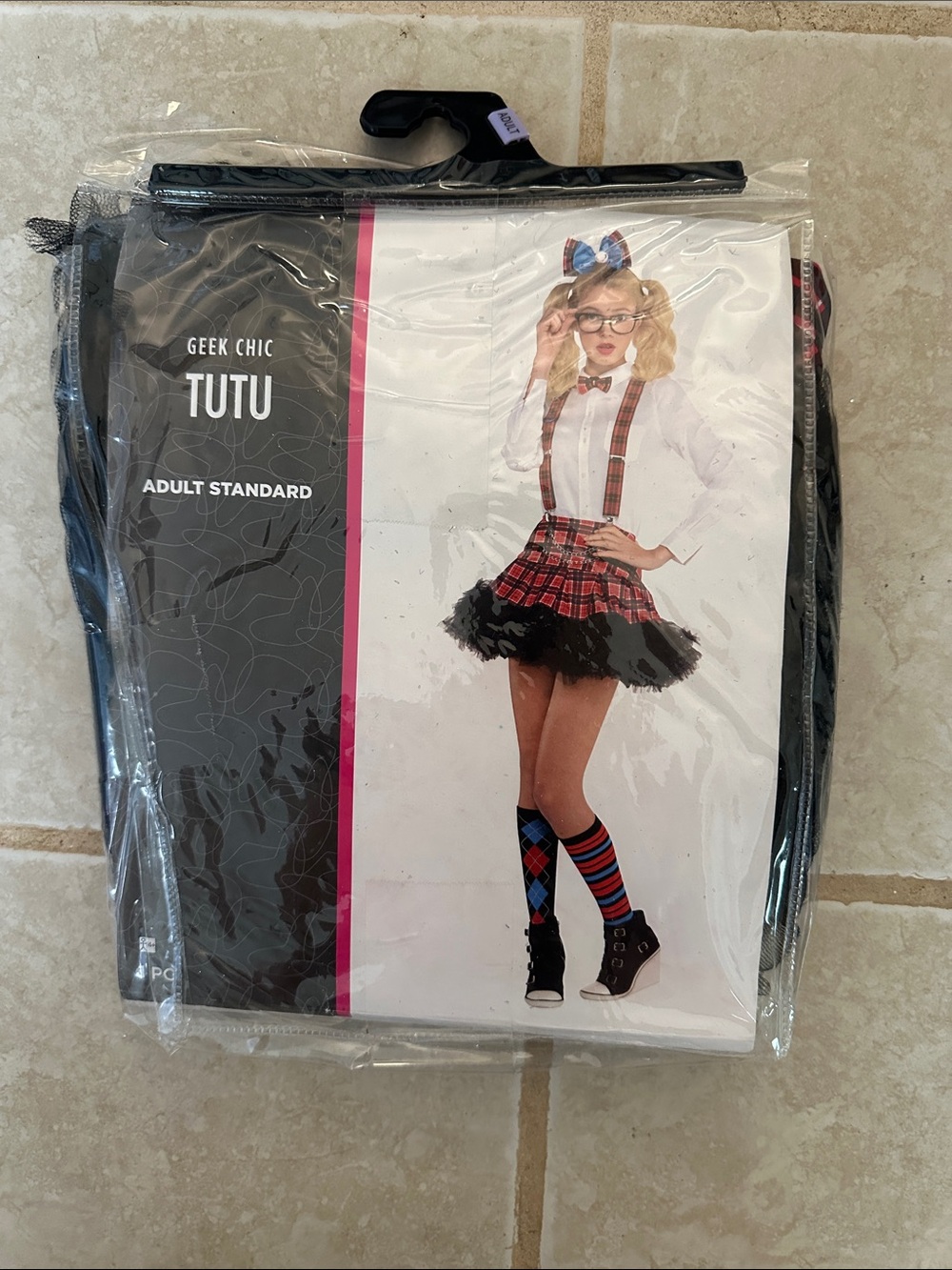 Geek Chic Tutu - Black with Red Plaid Accent